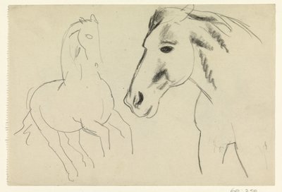 Cavalo galopante e cabeça de cavalo de Leo Gestel