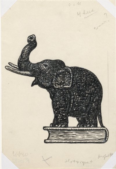 Elefante no livro (esboço) de Leo Gestel