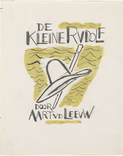 Desenho para encadernação de um livro para: Aart van der Leeuw, The Little Rudolf, 1930 de Leo Gestel