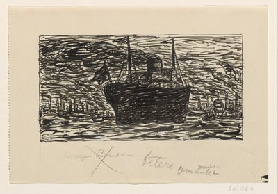 O navio navega para o porto de Londres de Leo Gestel