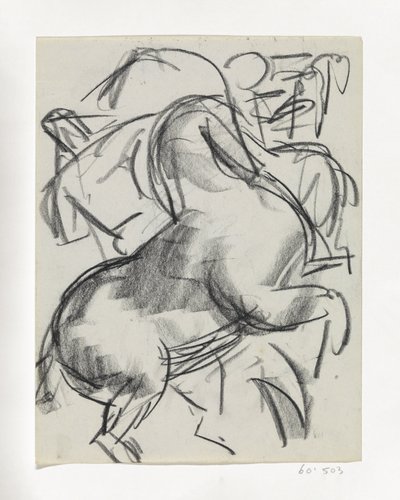 Cavalo empinado com uma figura ao fundo de Leo Gestel