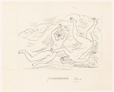 Duas mulheres nuas nadando de Leo Gestel
