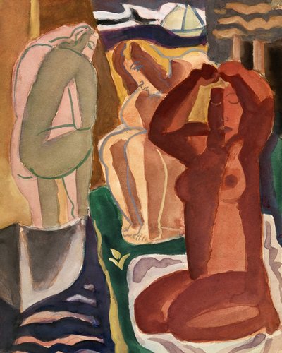 Duas mulheres a tomar banho e uma ponte – Formato 4x5 – Imagem nítida de Leo Gestel