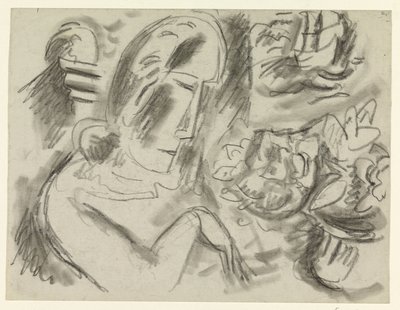 Mulher com um ramo de flores de Leo Gestel