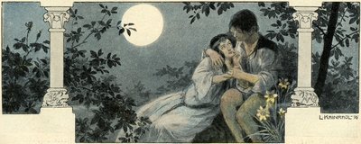 Casal abraçando a luz da lua de Leo Kainradl
