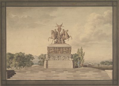 Projeto para um Monumento da Vitória de Waterloo reto..., 1815. de Leo von Klenze