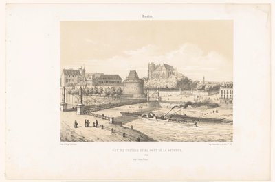 Vista do castelo e do Pont de la Rotonde sobre o Loire em Nantes
Nantes. Vue du château et du pont de la Rotonde (título sobre o objecto)
França Contemporânea (título da série)
La France de nos jours (título da série) de Leon Auguste Asselineau