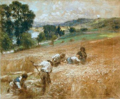 Sinos de igreja em Primelle (óleo sobre tela) de Leon Augustin Lhermitte