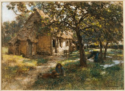 Casa de campo, Normandia, 1900 de Leon Augustin Lhermitte