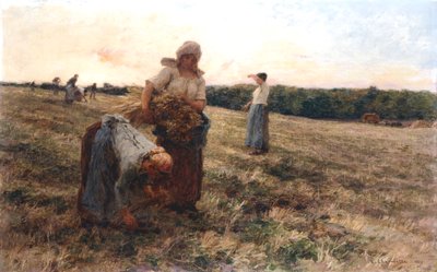 Gleaners ao pôr do sol, 1889 de Leon Augustin Lhermitte