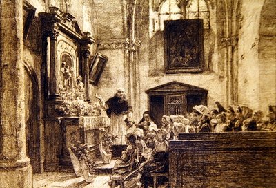 O mês de Maria de fretamento: Maio de Leon Augustin Lhermitte