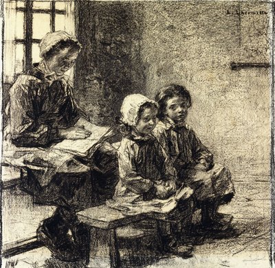 Meninas na escola de Mont-Saint-Pere, de Leon Augustin Lhermitte