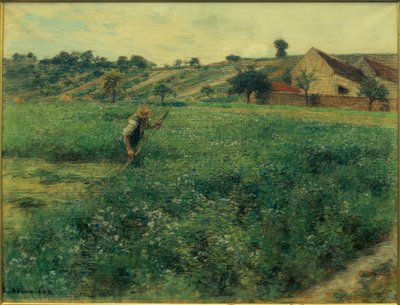 Cortador de grama em campo de alfafa de Leon Augustin Lhermitte