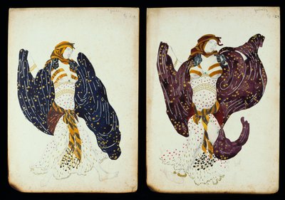 Um par de figurinos para dançarinas de "Juive" de Leon Bakst