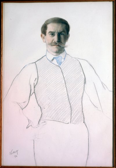 Auto-retrato (Auto-retrato) - Dessin de Leon Bakst (1866-1924), Dim. 32,6x28,6 cm de Leon Bakst
