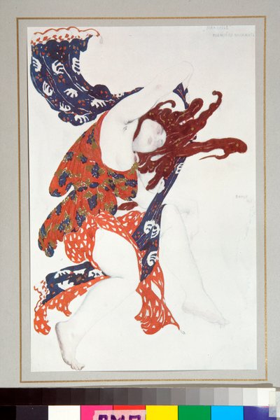 Traje "Bacchante" desenhado para o ballet Narcisse dirigido por Nicolas Tcherepnine de Leon Bakst