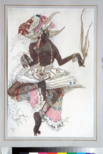 Ballets russes - Roupa desenhada por Leon Bakst (1866-1924) para o ballet "O Deus Azul" de Michel Fokine de Leon Bakst