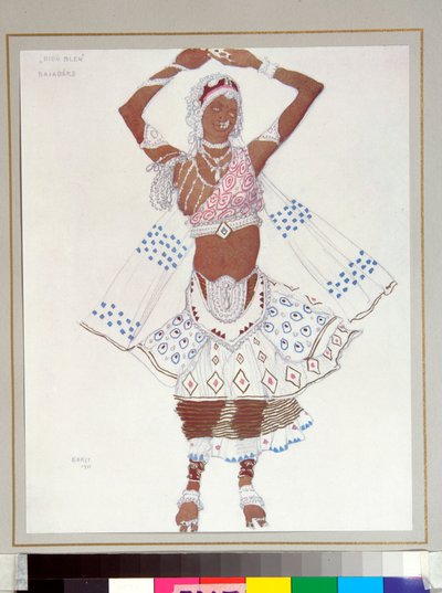 Ballets russes: ""bayadere"" Figurino desenhado por Leon Bakst (1866-1924) para o balé ""The Blue God"" de Michel Fokine de Leon Bakst