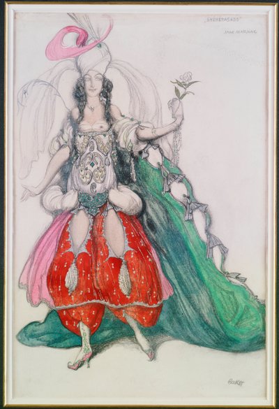 Figurino para Jane Marnac como Zobeide de "Scheherazade" de Leon Bakst