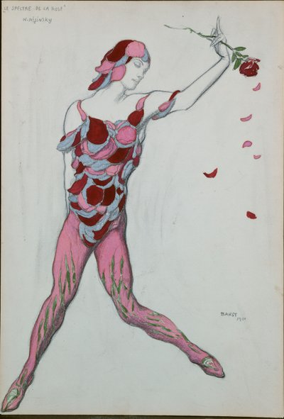 Figurino para Nijinksy em "Le Specter de la Rose", 1911 de Leon Bakst