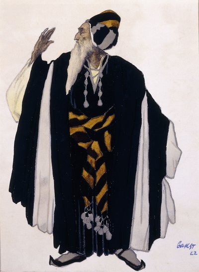 Figurino para um ancião judeu no drama &39;Judith&39; de Leon Bakst