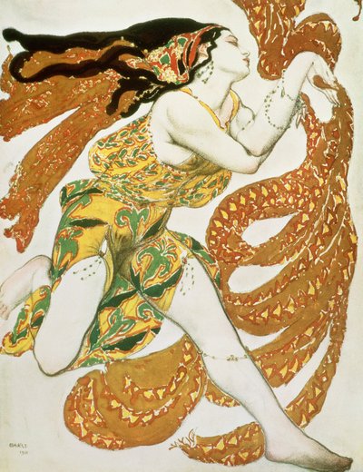 Desenho de figurino para um bacante em &39;Narcisse&39; de Tcherepnin de Leon Bakst