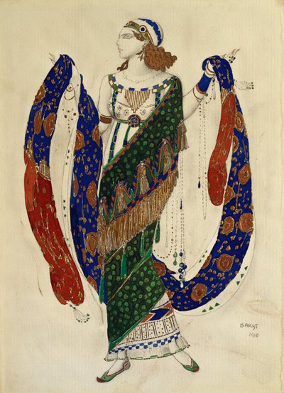 Figurino para uma dançarina de "Cleópatra", 1910 de Leon Bakst