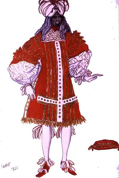 Desenho de figurino para um dos Servidores do Príncipe, da Bela Adormecida de Leon Bakst