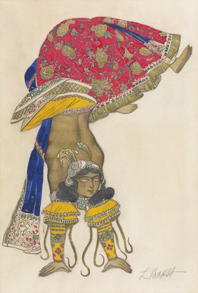 Figurino para o Deus do Ballet Azul de R. Hahn, 1912 de Leon Bakst