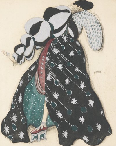 Traje de Design para o Balé A Lenda de José, de R. Strauss de Leon Bakst