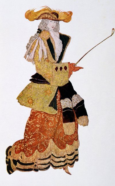 Figurino para a Caça Marchioness, da Bela Adormecida, 1921 de Leon Bakst