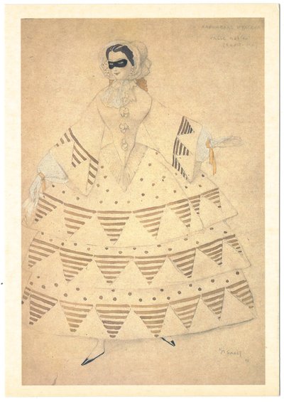 Figurino para o balé Carnaval de R. Schumann, 1910 de Leon Bakst