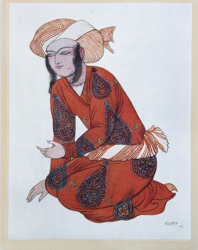Figurino do ballet Sheherazade de N. Rimsky-Korsakov, 1922 de Leon Bakst