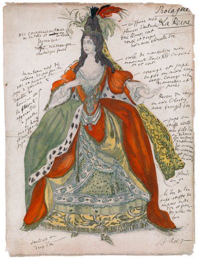 Figurino para o balé A Bela Adormecida de P. Tchaikovsky, 1921 de Leon Bakst