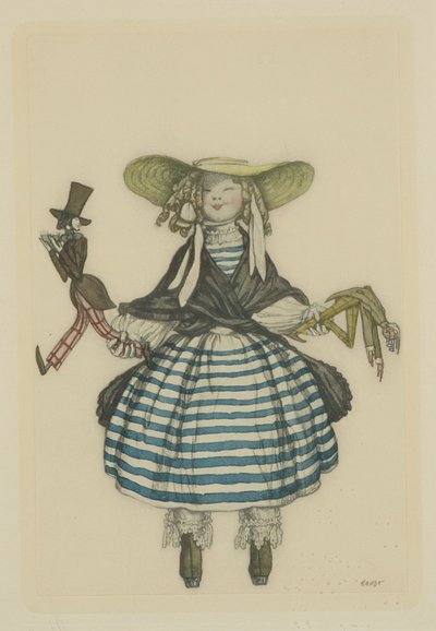 Figurino do balé The Fairy Doll de J. Bayer, 1903 de Leon Bakst
