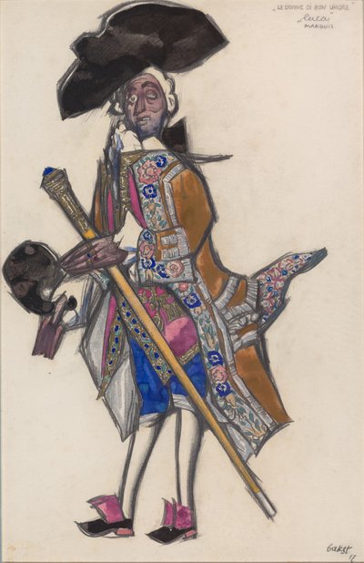 Figurinos para o balé The Good-Humoured Ladies de Scarlatti de Leon Bakst
