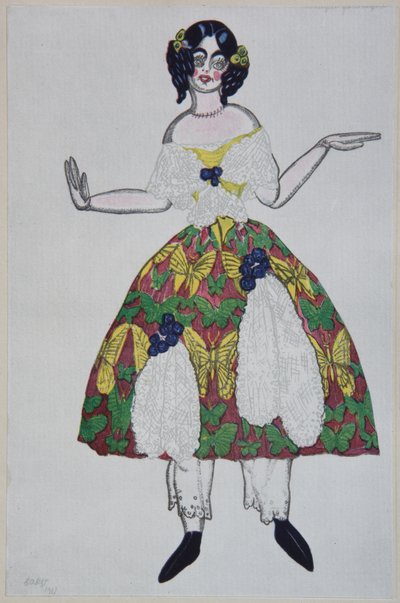 Figurino do balé The Magic Toy Shop de G. Rossini, 1919 de Leon Bakst