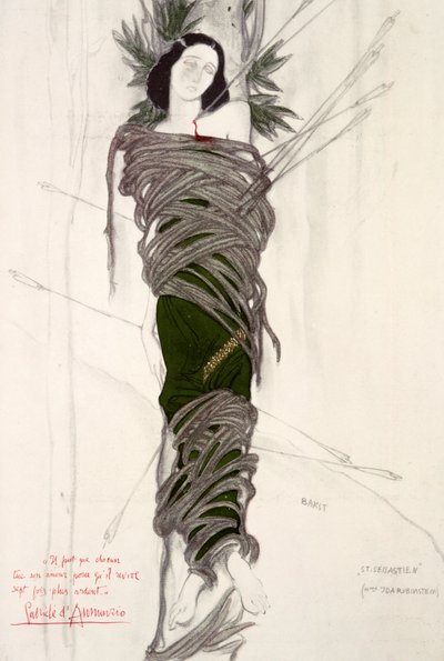 Figurino para a bailarina Ida Rubinstein, 1911 de Leon Bakst