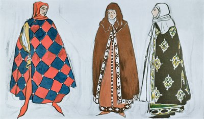 Figurinos para &39;Le Martyre de Saint Sebastien&39;, um trabalho dramático encomendado por Ida Rubinstein com libreto de Gabriele d&39;Annunzio, música de Claude Debussy, coreografia de Mikhail Fokine, costu de Leon Bakst