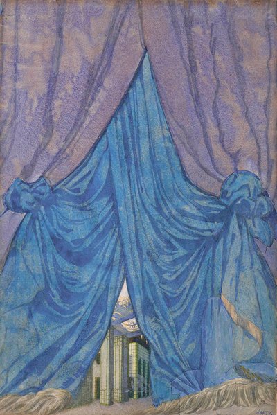 Projeto de cortina para o balé A Bela Adormecida de P. Tchaikovsky, 1921. de Leon Bakst