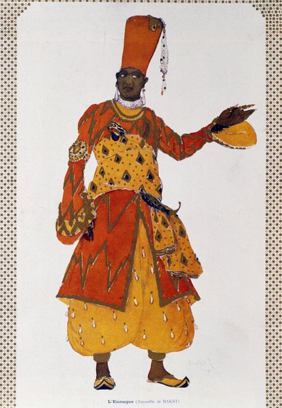 Eunuco, traje para balé Scheherazade (aquarela) de Leon Bakst