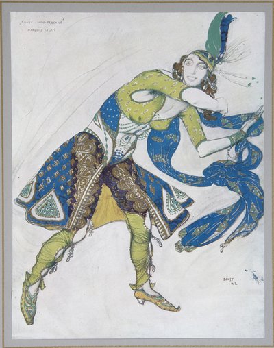Dança Indiana La Marquise de Casati, 1912 de Leon Bakst