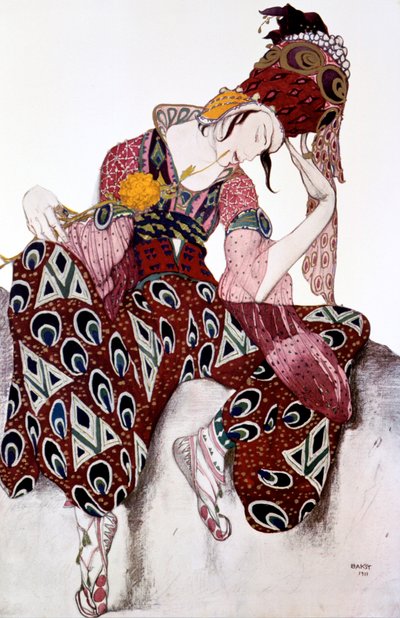 Iskander, figurino para o balé La Peri music de Paul Dukas, c1913 de Leon Bakst