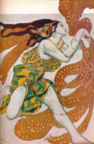 Narcisse: um bacante. Figurino para a dança Narcisse, 1911 de Leon Bakst
