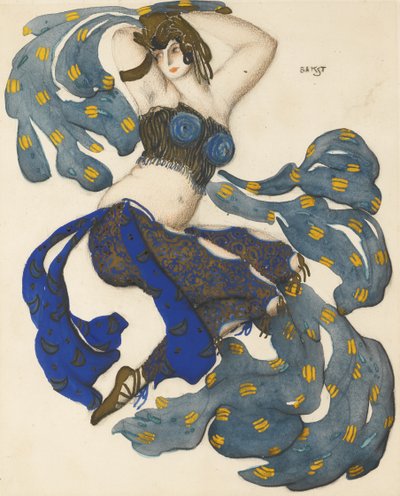 Odalisca. Figurino do ballet Sheherazade de N. Rimsky-Korsakov de Leon Bakst