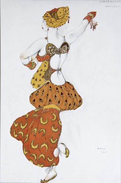Odalisca. Figurino do ballet Sheherazade de N. Rimsky-Korsakov, 1910 de Leon Bakst