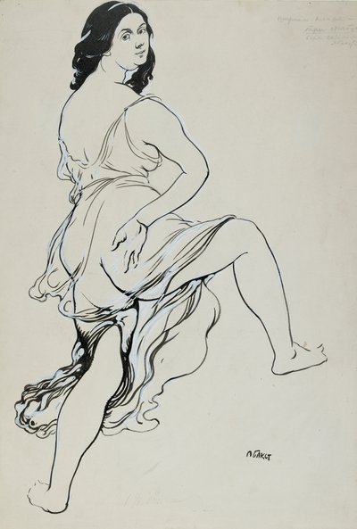 Retrato de Isadora Duncan dançando, início do século 20 de Leon Bakst