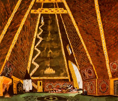 Cenografia de Thamar, ballet de Mily Balakirev, 1912 de Leon Bakst