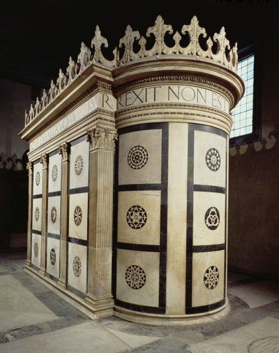 O pequeno templo do Santo Sepulcro na Capella Rucellai, 1467 (mármore) de Leon Battista Alberti
