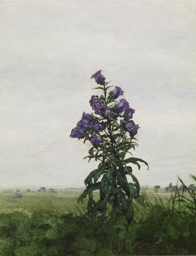 Campânula diante de uma paisagem de Léon Bonvin